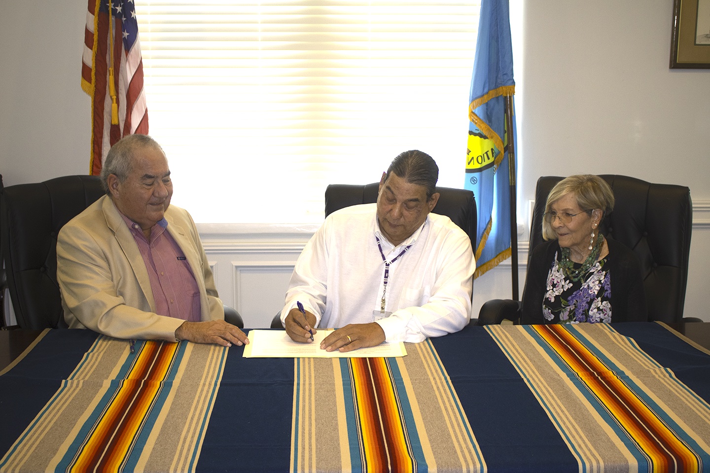 Chief Standing Bear, Chairman Waller and Candy Thomas Sign Oil Well Plugging Multi-Year Funding Agreement