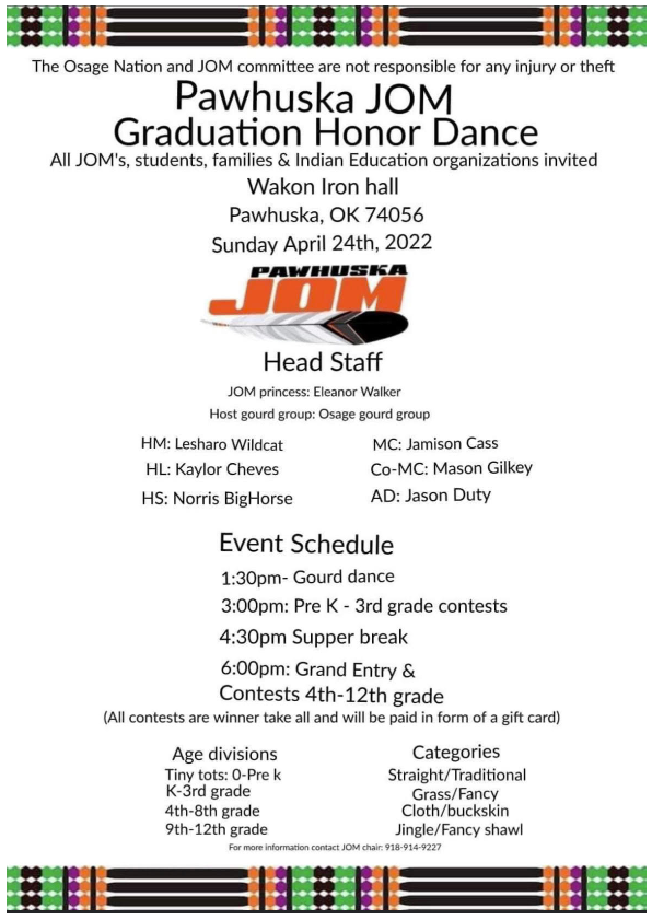 Pawhuska JOM dance Flyer